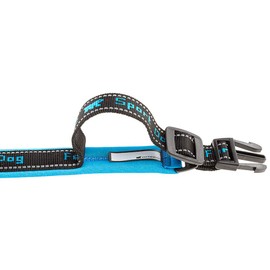 Ferplast Hundehalsband Sport Dog, Weich Gepolstertes Nylon Hunde Halsband für mittelgroße Hunde, Verstellbare und Reflektierend, Größe: 2 cm (33-43 cm), Blau