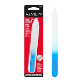 Revlon - Lima de uñas de vidrio azul con tecnología antibacteriana, autolimpieza y reciclable