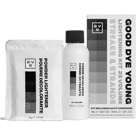 Good Dye Young Hair Lightener Kit (Streaks and Strands) with Dust Free Powder Lightener & 25 Volume Developer - Moisturizing Bleaching Kit - Vegan Hair Bleach (2 oz.)