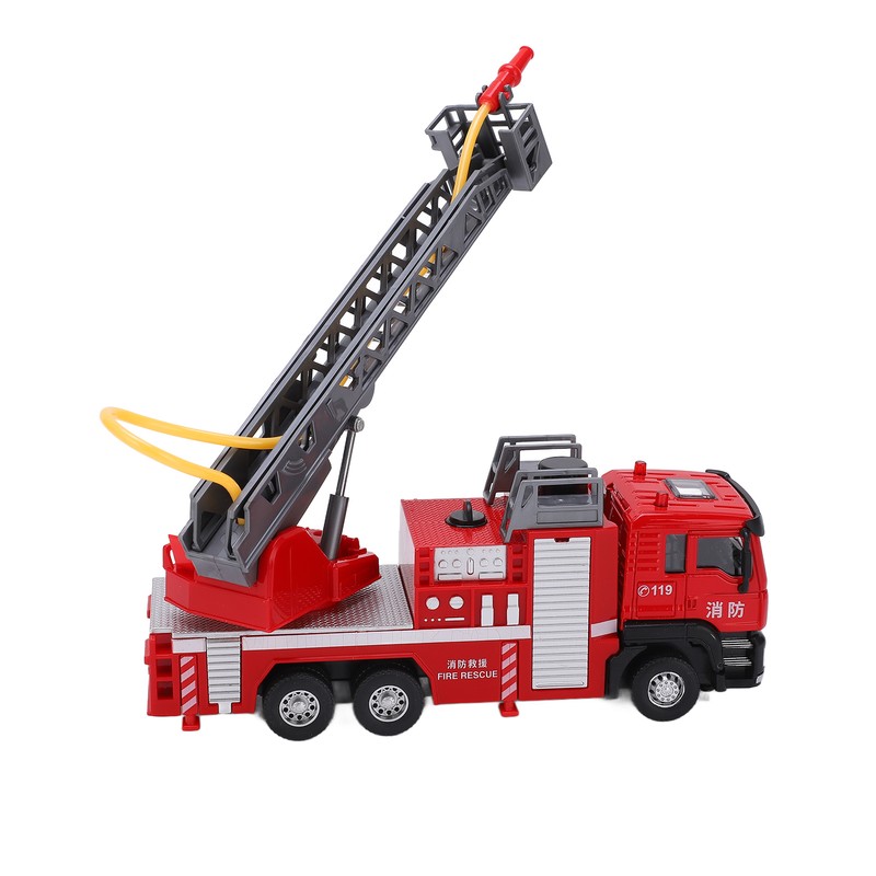 1:50 Ladder Fire Truck Alloy Model 180° Rotating Table Fire