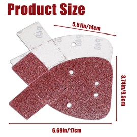 40 Pcs Multi Tool Mouse Sanding Pads - Assorted Grits 40/60/80/120 Sandpaper for Electric Sander, Detail Sander Pads, Compatible with Black and Decker Mouse Sander, Durable Sanding Sheets