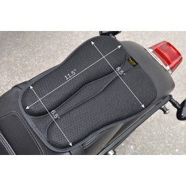 SKWOOSH Passenger Pillion IV Motorcycle Gel Rear Seat Pad with Breathable Cooling Mesh Fabric | Made in USA