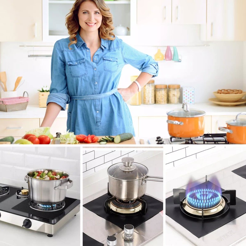 Kirotla 8pcs Fundas Para Quemadores De Estufa Liner Limpieza Rápida