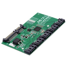 Chenyang SATA 3.0 Splitter Ports Adapter,SATA 1 to 5 SATA 3.0 HUB Converter Adapter PM Multiplier Port Selector JMB575