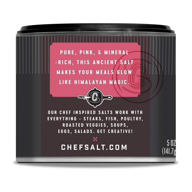CHEF SALT Himalayan Pink Salt 5oz Salt Shaker (Pack of