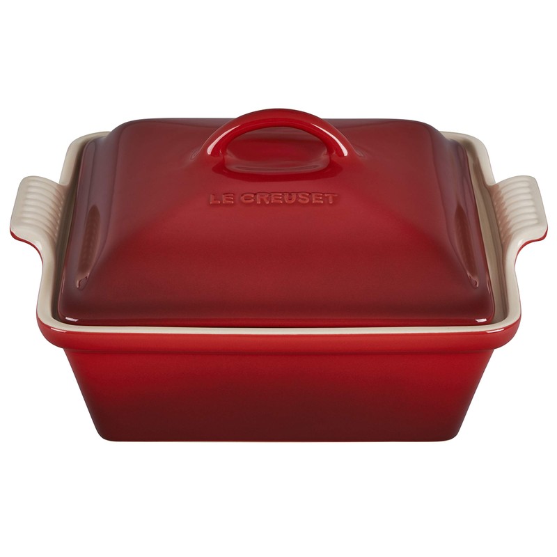 Le Creuset Stoneware Heritage Covered Square Casserole, 2.5 qt. (9"),