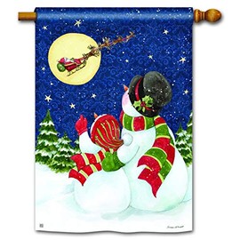 Studio M Santa Trackers BreezeArt Fall/Winter Decorative Standard House Flag Banner – Premium Quality, 28 x 40 Inches