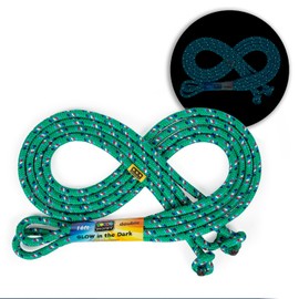 Just Jump It 16 Foot Glow in the Dark Jump Rope for Kids, Active Outdoor Youth Fitness Exercise Equipment, Braided Nylon Gym Accessories, Green