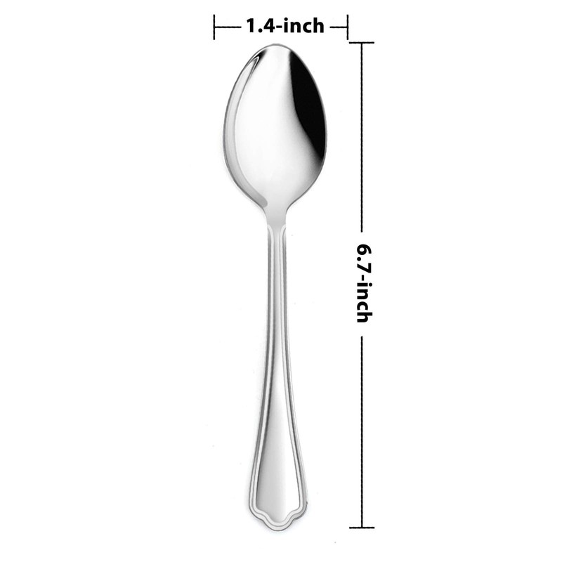 Teaspoon Set of 12, E-far 6.7 Inch Stainless Steel Spoons