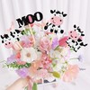 12 PCS Cow Centerpiece Sticks Double Sided Farm Animals Moo
