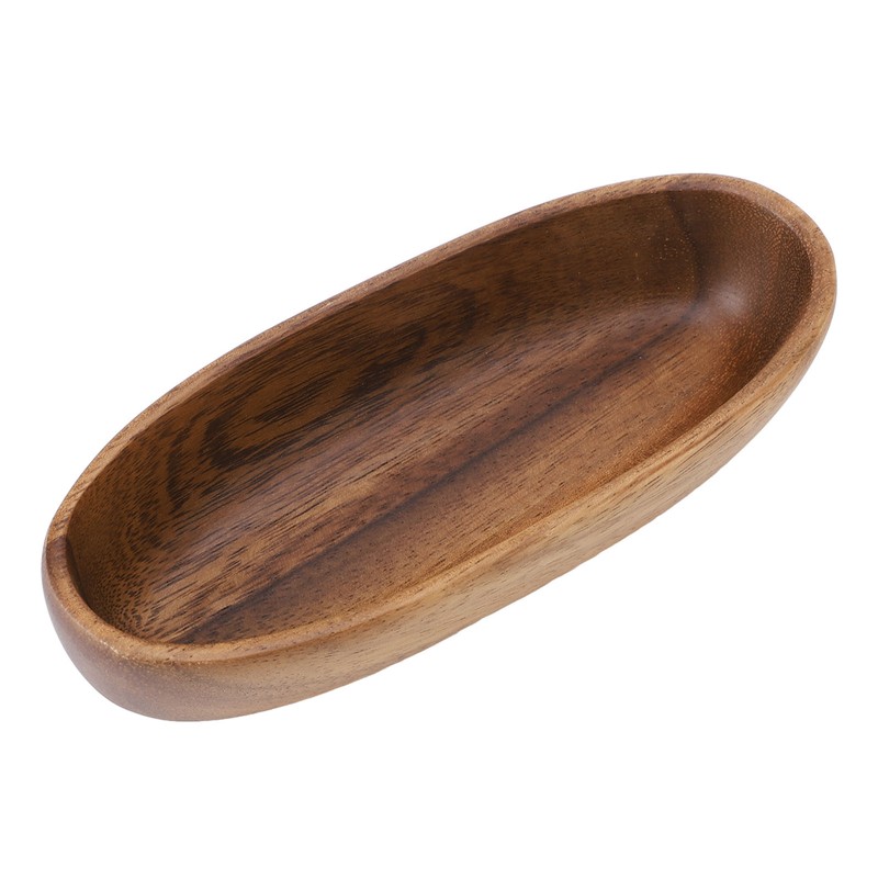 Wooden Serving Tray Easy Cleaning Boat Shape Wooden Food Plate