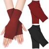 MELLIEX 2 Pairs Fingerless Gloves Cashmere Wrist Warmers WinterThermal Gloves