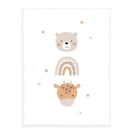 Herding Babybest Microfibre Blanket Little Friends 75 x 100 cm Polyester Cuddly Blanket Twin, White