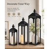 GYKLE Set of 3 Metal Decorative Lanterns Indoor & Outdoor