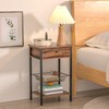 VECELO Tall Side End Table, Nightstands Shelf Storage Organizer with