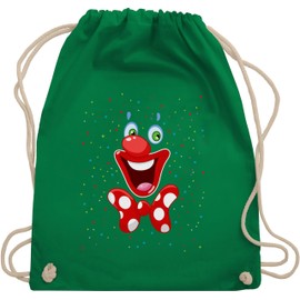 Shirtracer - Gym Bag Backpack - & Fancy Dress - Bags - Clown Face Carnival Costume Clown Costume Funny, 11 Green