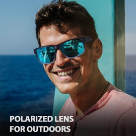 TJUTR Polarised Sunglasses for Men Women, UV Protection Retro Wide Side Shades Wrap Around Sun Glasses for Driving, Hiking & Travel