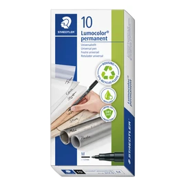 STAEDTLER 317-9 Lumocolor Permanent Pen, Medium Line Width, 1.0mm - Black (Box of 10)