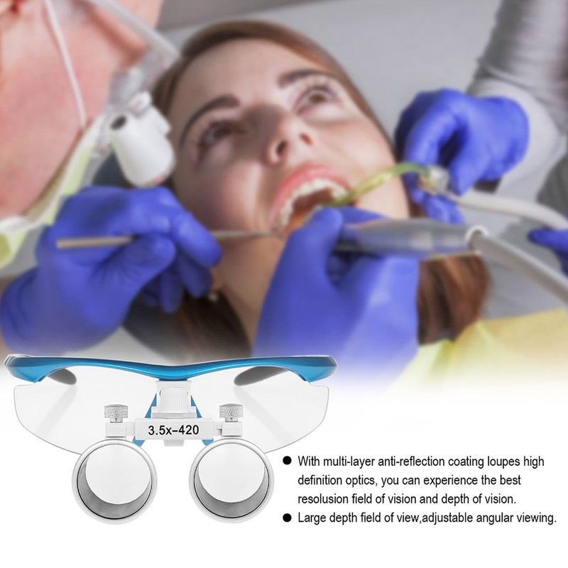 Dental Binocular Loupes 3.5X 420mm Dental Magnifier Optical Glass Dentists