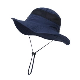 YAMEE Sun Hat Children's UV Protection Fishing Hat Mesh, Sun Cap Girls Beach Hat Boys Hat Kids Baby Sun Hat Foldable Breathable Summer Children's Hat 6 Months - 8 Years, 2-dark blue