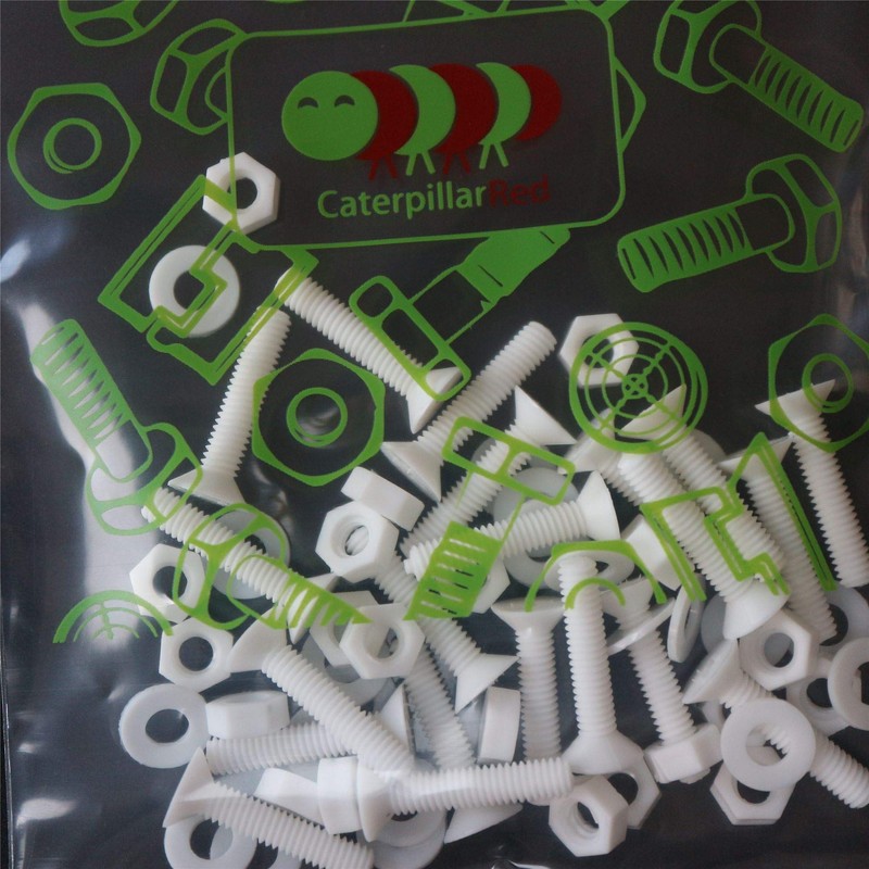 20 x Cross Head Countersunk Screw White Plastic Polypropylene (PP)
