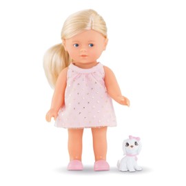 Corolle 9000240050 Mini Corolline Set with Dog, Full Vinyl Doll with Long Hair and Cute Dog in Gift Box, Vanilla Fragrance, 20 cm, Suitable for Children from 3 Years