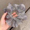 Silk Chiffon Scrunchie Silver (WFIAXDK) / 실크 쉬폰 스크런치 곱창머리끈 실버 (WFIAXDK)