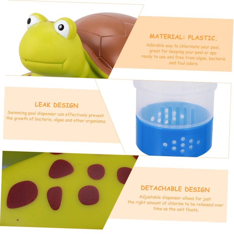 CAXUSD 1pc Cartoon Turtle Pool Dispenser Floater Accessory for Water