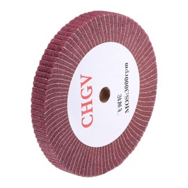 sourcing map 200mm x 25mm 320 Grit Non-Woven Polishing Burnishing Wheel Abrasive Cloth Nylon Wire Drawing Flap Wheel for Stainless Steel Metal Red