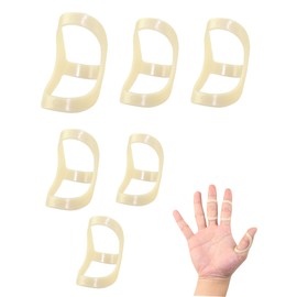 YUYUZSEN 6pcs Oval Finger Splint,Trigger Finger Splint Finger Support Finger Straightener Brace Finger Joint Protector for Thumb Middle Pinky or Ring Finger (7,8,9,10,11,12 Sizes)