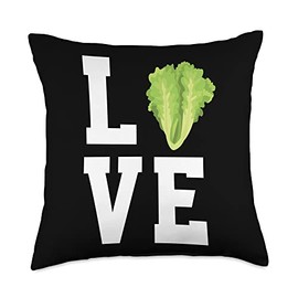 Love Lettuce Outfit Vegan Food Lover Salad Garden Throw Pillow