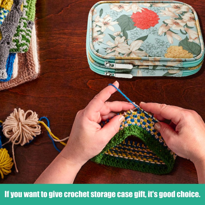GRVICH Crochet Hooks Case, Crochet Bag, Knitting Needle Case, Crochet