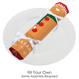 Big Dot of Happiness Gingerbread Christmas - No Snap Gingerbread Man Holiday Party Table Favors - DIY Cracker Boxes - Set of 12