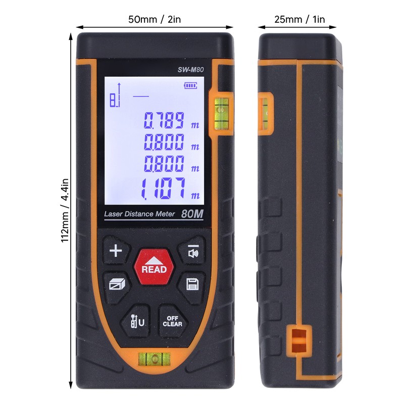 Laser Distance Meter High Accuracy Infrared HD LCD ABS Shell
