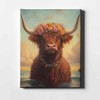 Spiffing Prints Beachside Beasts – Highland Cow – Floral Crown