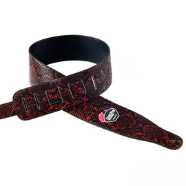 YUEKO Snake Pattern Soft PU Leather Guitar Strap with Picks for Electric Acoustic Bass Guitar Accessories Strap Red/yellow 2 Colors (Red)