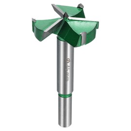 sourcing map Forstner Drill Bit 1-3/4" (45mm) Carbide Upgraded 3 Flutes Wood Hinge Drill Bits Opener Cutter for Hole Drilling Woodworking, Green