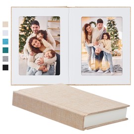 Pssoss Photo Album 5x7 with Writing Space Linen Cover 5x7 Photo Album Book Holds 30 Photos Ideal for Wedding Theme-Album and Baby Photo Albums (Beige,30 Pockets)