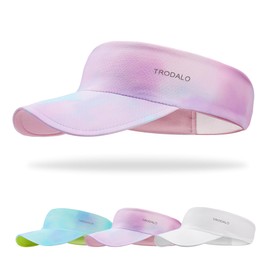 Trodalo Kids Sun Visor Hats for Girls Boys, Lightweight Cooling Stretchy Visor, Packable Sports Hat for Running, Tennis, Golf Pink