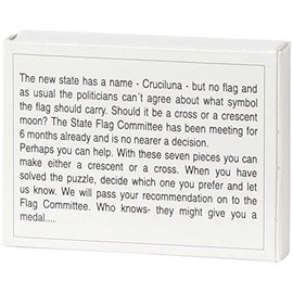 Bartl 102545 English Version Mini Wooden Puzzle Cross or Moon 7 Small Wooden Pieces