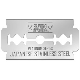 SHAVING REVOLUTION Double Edge Razor Blades - Men's Safety for Shaving Platinum Japanese Stainless Steel a Smooth, Precise and Clean Shave - 50 Count