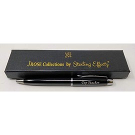 JRose Collections Men Pen In Luxury Black Gift Box Named- Top Teacher