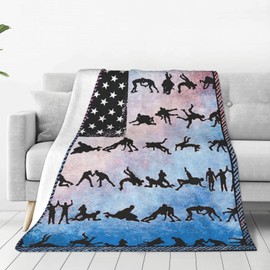 Manta de lucha contra la bandera americana, manta de franela súper suave, ligera, esponjosa, de forro polar, para luchadores, niños, mujeres, niñas, niños, adultos, para cama, sofá, 40 x 50 pulgadas