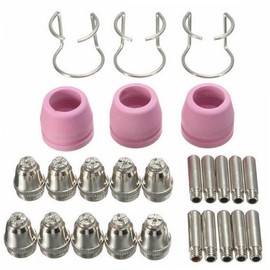 SHINEOFI 1 Set Plasma Cutter Accessories Kit for Welding Torch Nozzles Electrodes Cups Clips High Temperature Resistant Durable and Easy to Assemble Welding Torch Parts
