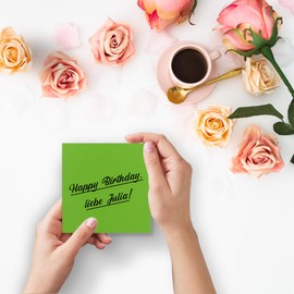 FarbenFroh by GUSTAV NEUSER 50 Single Cards Square – 15 x 15 cm in Light Green – 240 g/m² – Blank Craft Cards, Postcards, Craft Card in Coloured Paper Quality