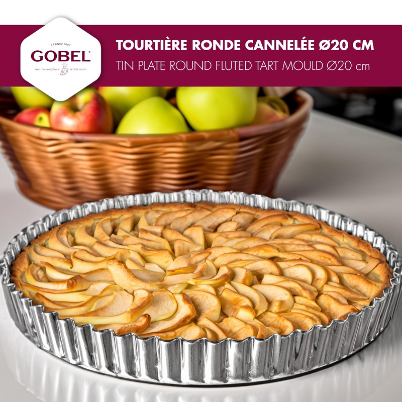 Gobel 200 mm Round Fluted Tart Mould Loose Base