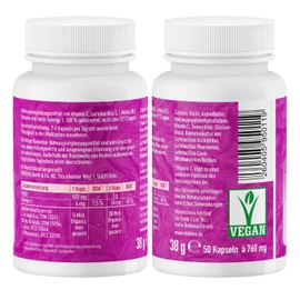 MADENA Symbio Intestinal Bacteria, Culture Complex with Lactobacillus and Bifidobacterium Bifidum Cultures, Inulin Synergy 1, Vitamin C, 50 Capsules Vegan, for Strengthening Immune System