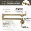 Pot Filler Faucet Gold Wall Mount Kitchen Faucet Folding Double