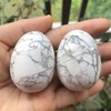 Fekuar Stone Egg Figurine, Polished Healing Crystal Easter Eggs Sphere