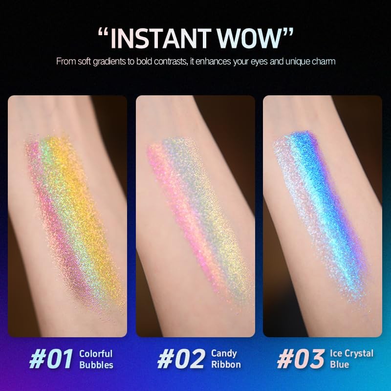 CHARMACY Paleta De Sombras De Ojos Chameleon Diamond Rainbow, Iluminador